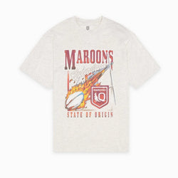 Queensland Maroons Flaming Ball Kids Tee - SPORTFIRST HERVEY BAY