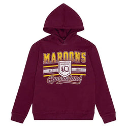Queensland Maroons Varsity Font Kids Hoodie - SPORTFIRST HERVEY BAY