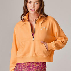 Running Bare Womens Heritage Quarter Zip Crop Jumper - SPORTFIRST HERVEY BAY