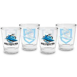 Sharks 4 Pack Shot Glasses - SPORTFIRST HERVEY BAY