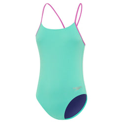 Speedo Girls Solid Lane Line Back One Piece - SPORTFIRST HERVEY BAY