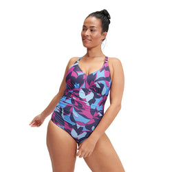 Speedo Shaping Printed Vneck Womens One Piece Swimwear - SPORTFIRST HERVEY BAY