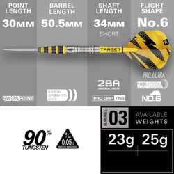 Target Buzz 90% Tungsten Steel Tip Darts