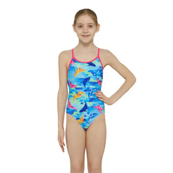 Zoggs Girls Dolphine Sprintback One Piece - SPORTFIRST HERVEY BAY