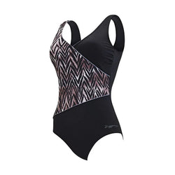 Zoggs Virtual Skin Print Wrap Front One Piece - SPORTFIRST HERVEY BAY