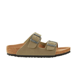 Birkenstock Arizona Kids Earthy Vegan Faded Khaki BirkiBuc (Narrow) - SPORTFIRST HERVEY BAY