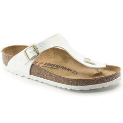 Birkenstock Gizeh Patent White Birko-Flor (Regular) - SPORTFIRST HERVEY BAY