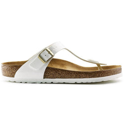 Birkenstock Gizeh Patent White Birko-Flor (Regular) - SPORTFIRST HERVEY BAY