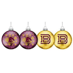 Brisbane Broncos Glitter Baubles - SPORTFIRST HERVEY BAY