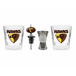 Hawthorn Hawks Spirit Glasses & Pourer - SPORTFIRST HERVEY BAY