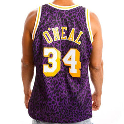  Mitchell & Ness NBA Los Angeles Lakers Wildlife Swingman Jersey Purple Shaquille, XL