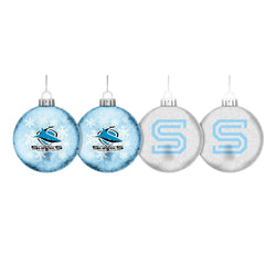 Sharks Glitter Baubles - SPORTFIRST HERVEY BAY