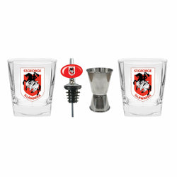 St George Dragons Glasses, Pourer & Jigger - SPORTFIRST HERVEY BAY