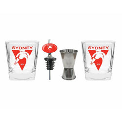 Sydney Swans Spirit Glasses & Pourer - SPORTFIRST HERVEY BAY